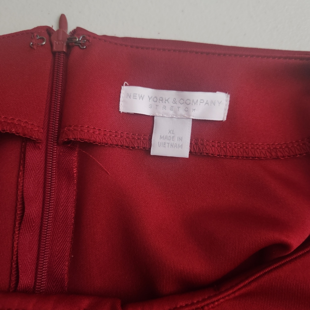 New York & Co. Women's Burgundy Red 3/4 Flare Sleeve Dress Stylish, Size XL EUC - Picture 7 of 10